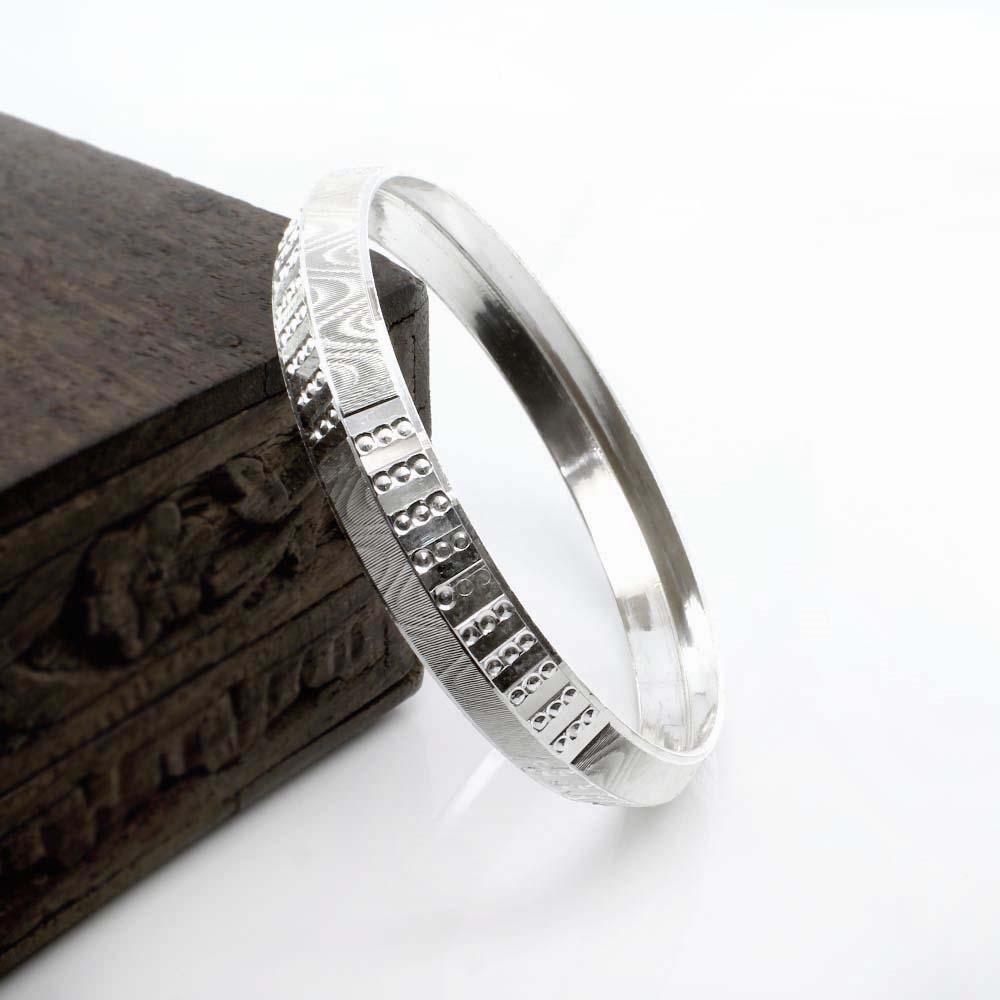 Sikh Style Men's chandi kada Sterling Silver Bangle