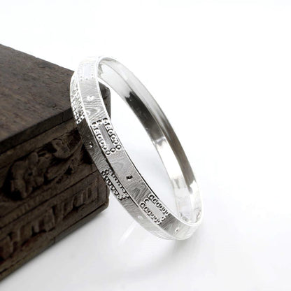 Punjabi Style Men's Sterling Silver Bangle Kada