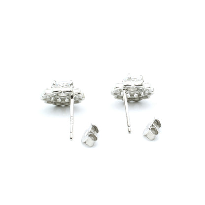 Women pure Silver Earrings with Push Back 