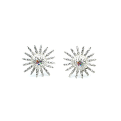 Real 925 Sterling Silver Platinum Finish Earring