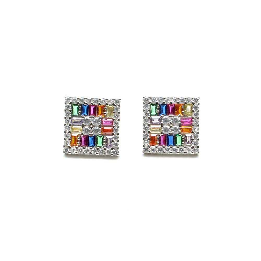 Beautiful Multicolor Silver Earring For Woman