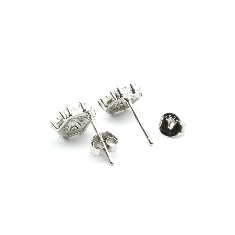 Women pure Silver Earrings with Push Back