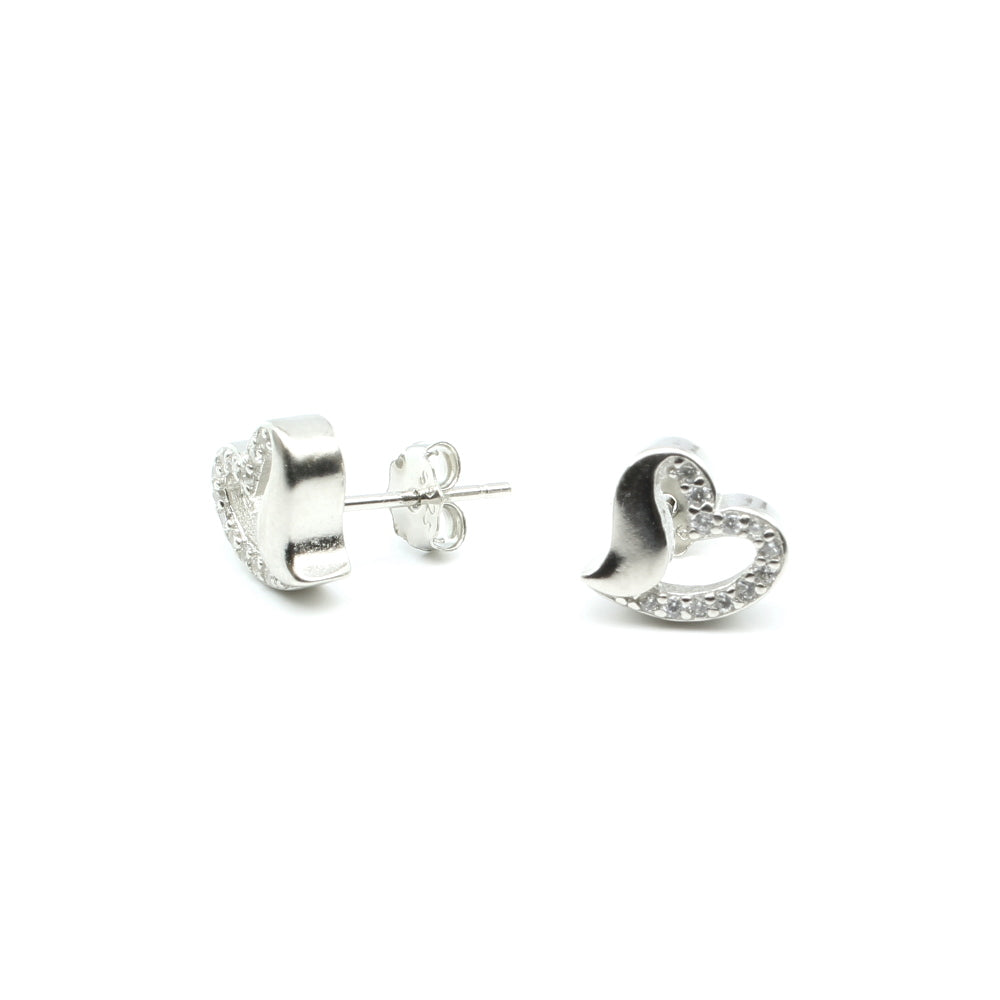 Daily Wear Silver Earring in Heart Shape