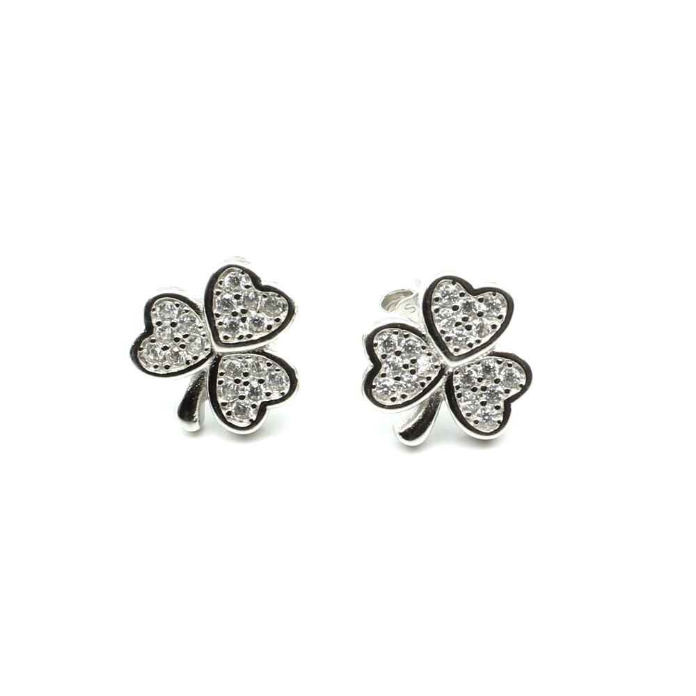 pure Silver Flower shape Earnings 