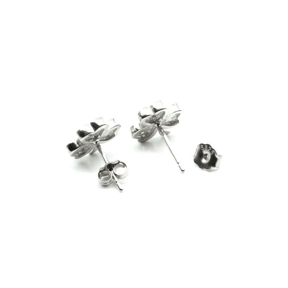 Women Silver Earrings with Push Back