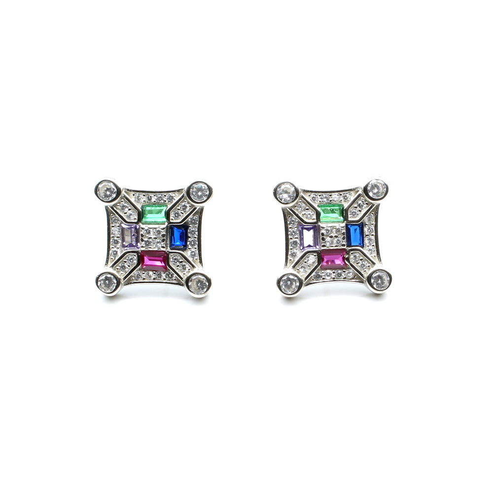 Beautiful Multicolor Silver Earring For Woman