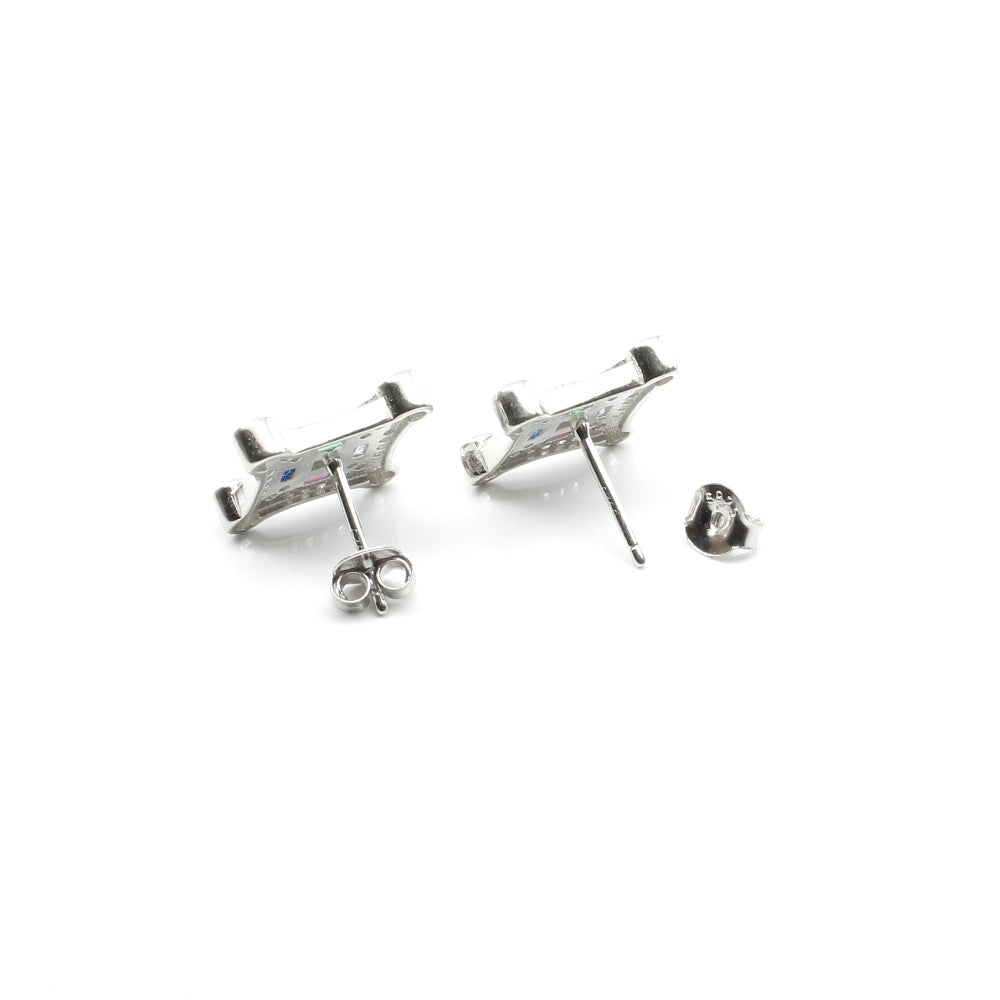 Women pure Silver Earrings with Push Back 