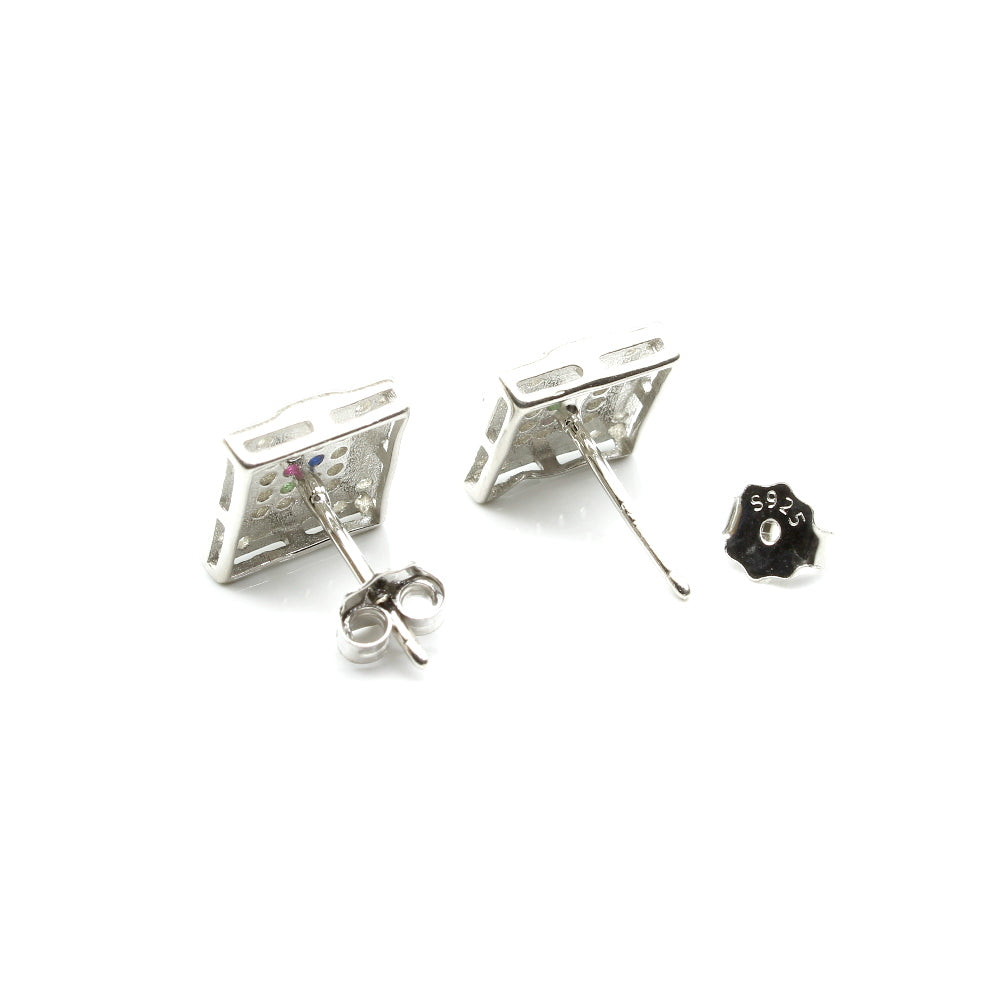 Women pure Silver Earrings with Push Back 