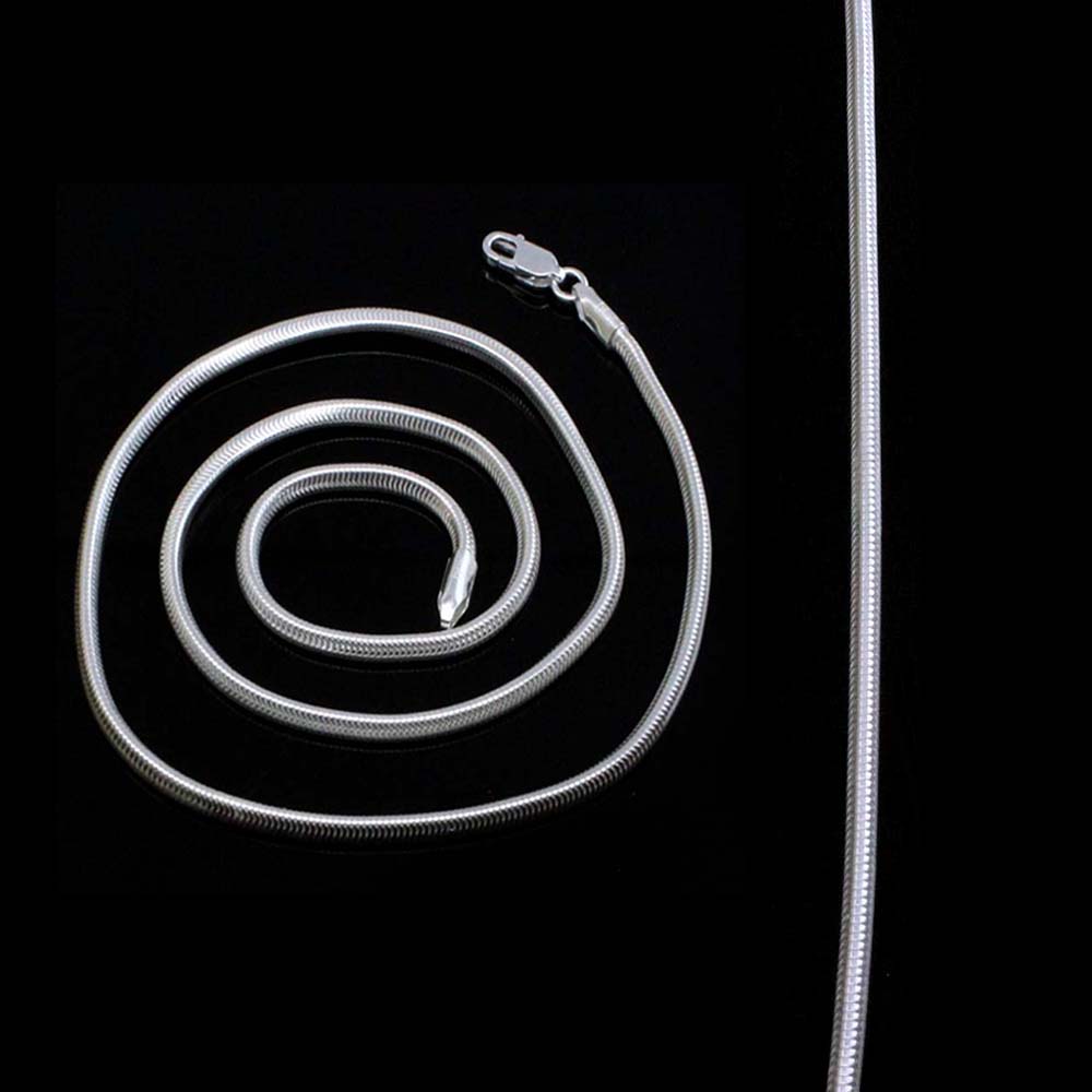 Smooth Snake Real Sterling Silver Indian Chain 20" Neck Chain