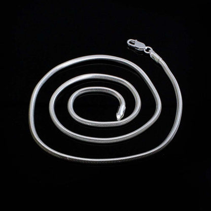 Smooth Snake Real Sterling Silver Indian Chain 20" Neck Chain