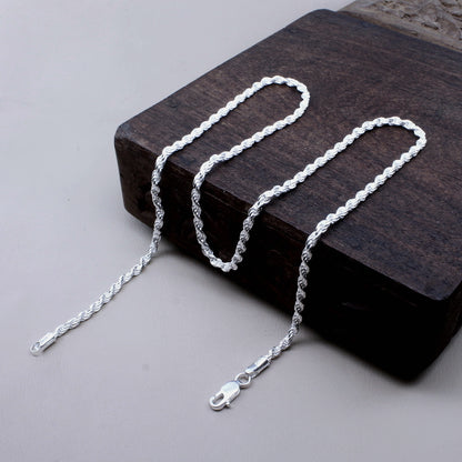 Real Sterling Silver Rope Style Chain 20" Neck Chain