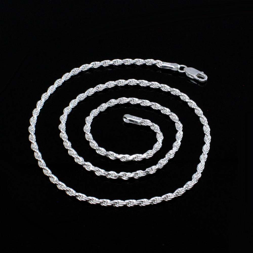 Indian Rope Chain Real Sterling Silver Rope Style Chain 20