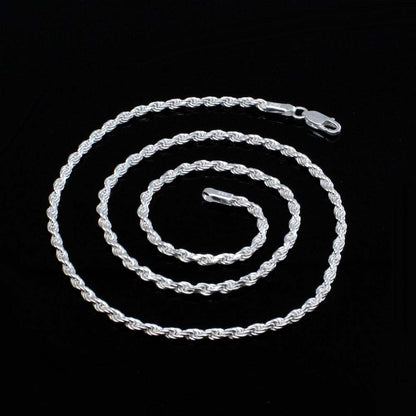 Real Sterling Silver Rope Style Chain 20" Neck Chain