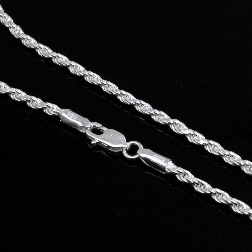 Real Sterling Silver Rope Style Chain 20