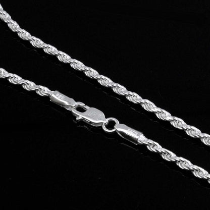 Real Sterling Silver Rope Style Chain 20" Neck Chain