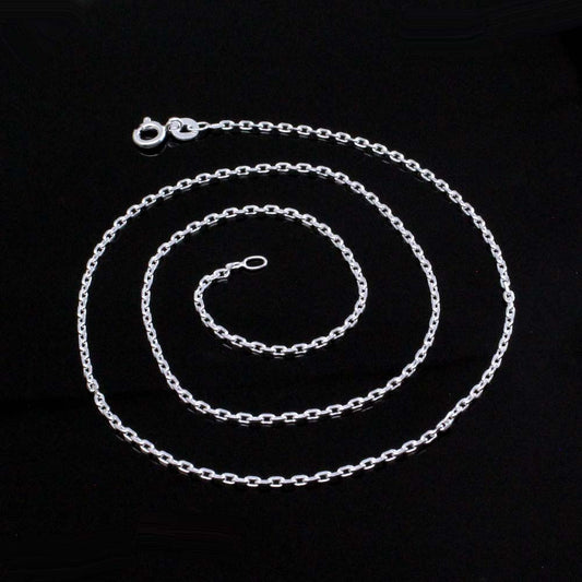Solid 925 Sterling Silver Indian Neck Chain 18"
