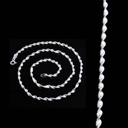 Disco chain Shinny premium 925 Real Silver Style Neck Chain 18"