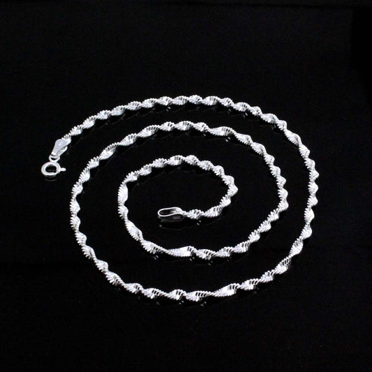 925 Real Silver Asian Style Neck Chain 18"