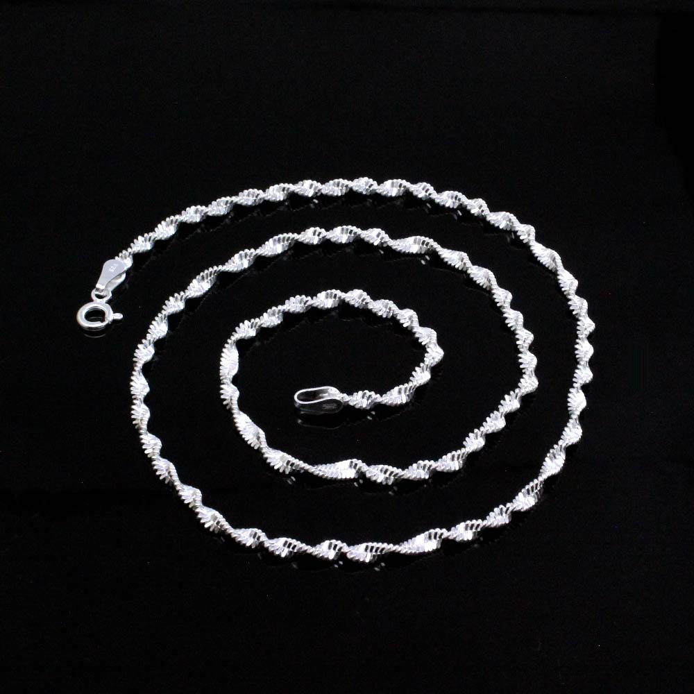 Disco chain Shinny premium 925 Real Silver Style Neck Chain 18"