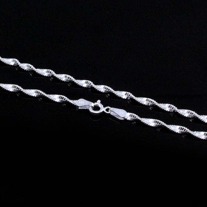 Disco chain Shinny premium 925 Real Silver Style Neck Chain 18"