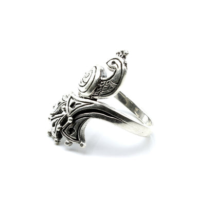 Peacock Style Oxidized Solid 925 Silver Women Ring