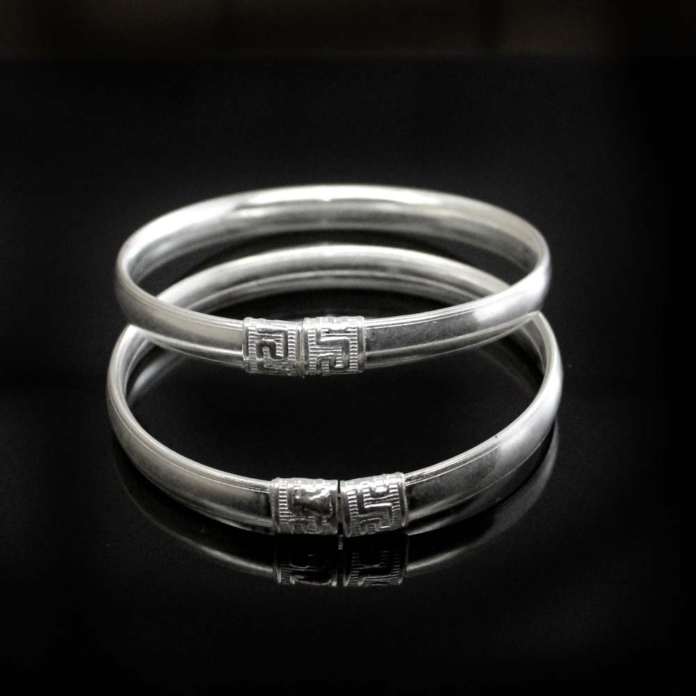 Hollow 925 Real Silver Openable Bangle Bracelet Pair - 5.5 CM