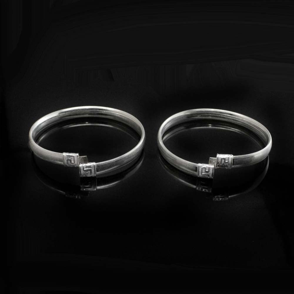 Hollow 925 Real Silver Openable Bangle Bracelet Pair - 5.5 CM