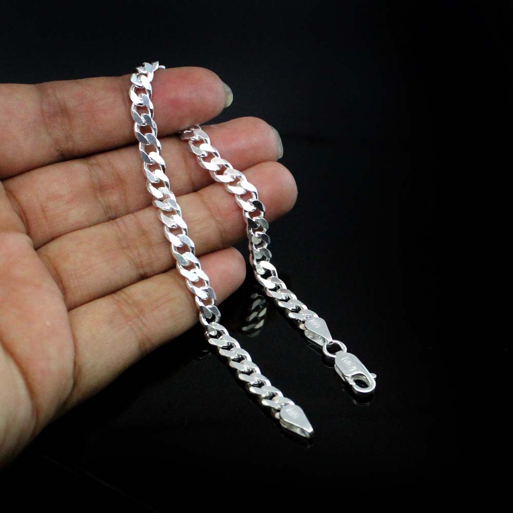 Solid Genuine 925 Sterling Silver Men's Bracelet