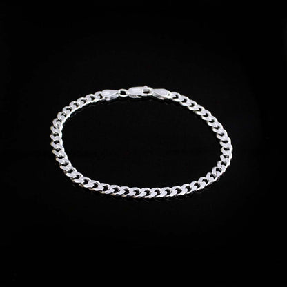 Solid Genuine 925 Sterling Silver Men's Bracelet