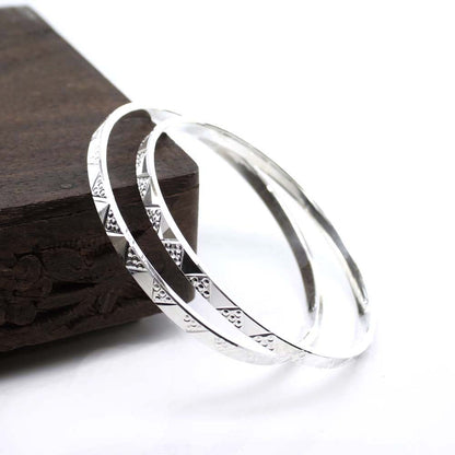 Real Silver Women Bangles Bracelet (Kangan)-Pair