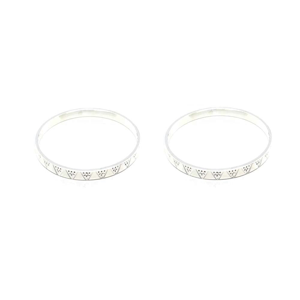 Real Silver Women Bangles Bracelet (Kangan)-Pair