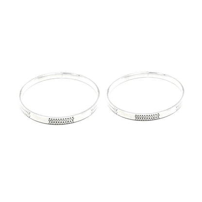 Real 990 Silver Women Bangles Bracelet (Kangan)-Pair