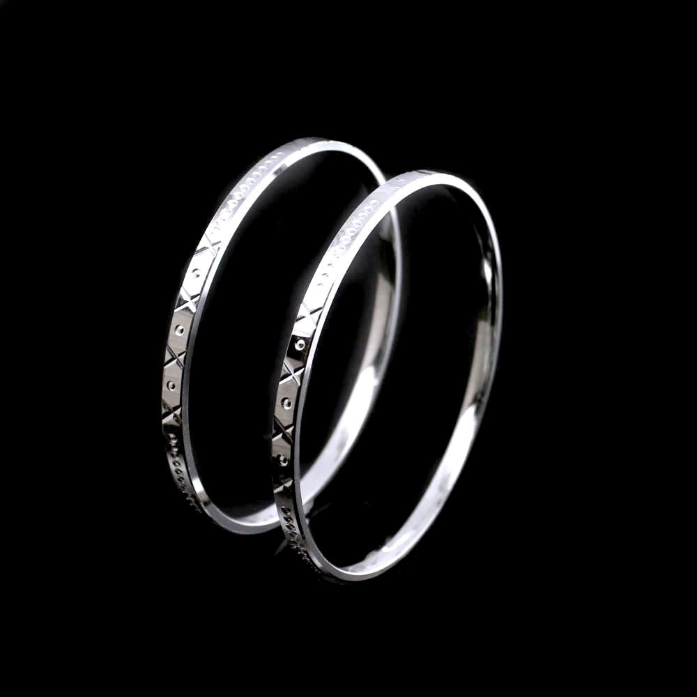 Sterling Silver Women Bangles Bracelet (Kangan)-Pair