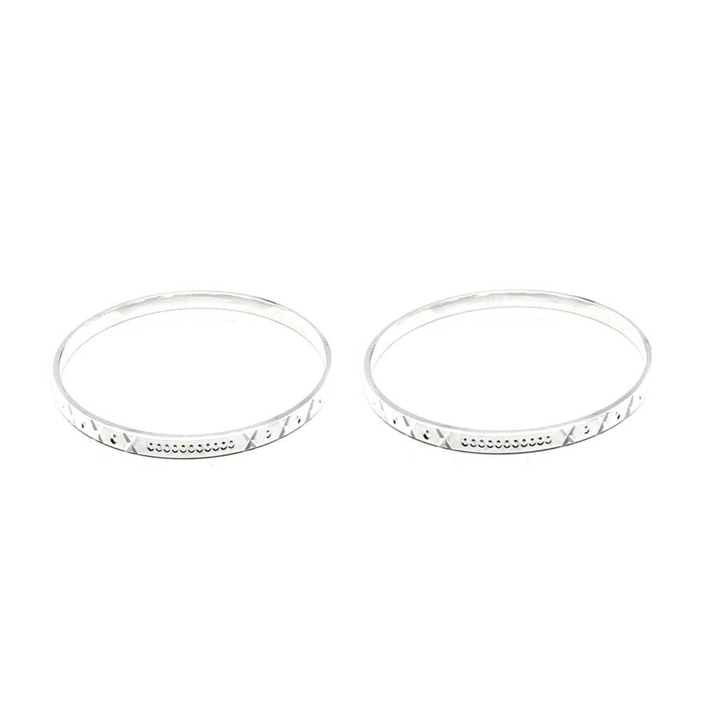 Sterling Silver Women Bangles Bracelet (Kangan)-Pair