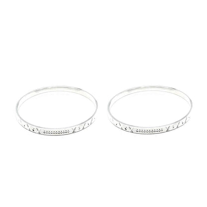 Sterling Silver Women Bangles Bracelet (Kangan)-Pair