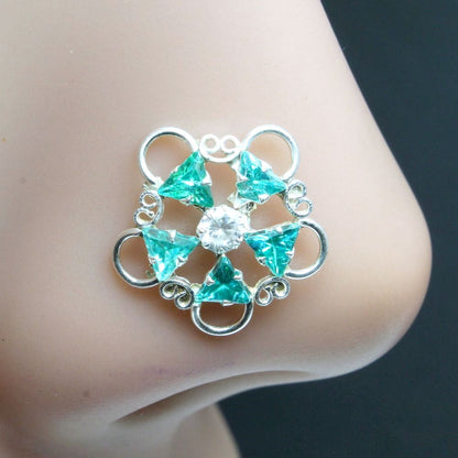 925 Sterling Silver Floral Nath for women 