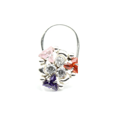 Cute Ethnic Real 925 Silver Nose Ring 