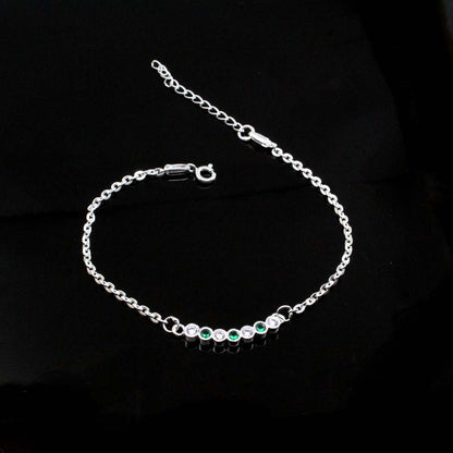 Indian style Real Silver CZ bracelet Rakhi for men women 7.5"