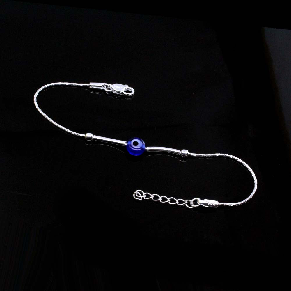 Traditional Evel Eye Real Silver bracelet Rakhi for men women 8"