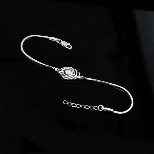 Traditionally  Real Silver bracelet Rakhi for men women 8"