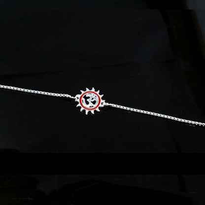 925 Sterling Silver OM bracelet Rakhi for men women 8"