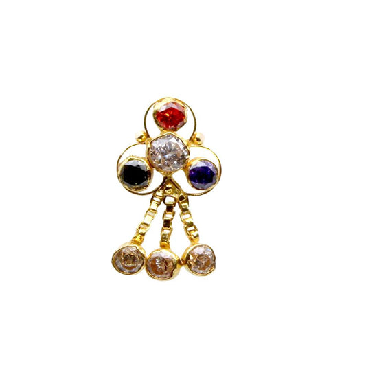 14k Real Gold Nose stud Dangle Style