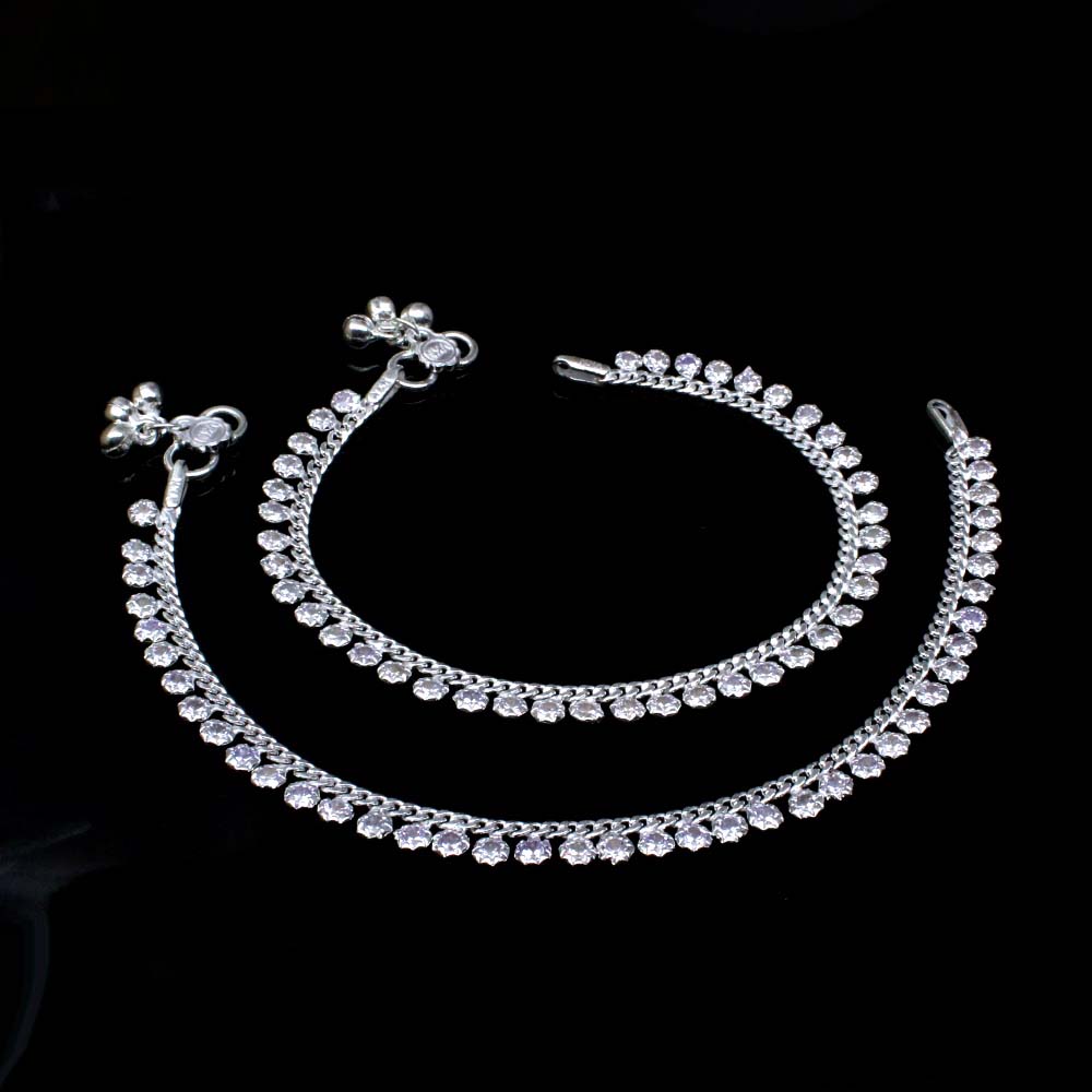 Real 925 Silver Jewelry CZ Anklets Ankle chain foot baby Bracelet