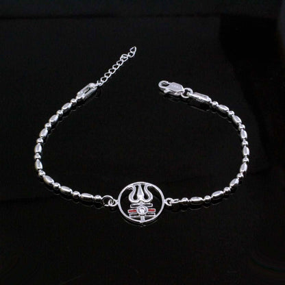 Real Solid Silver Religious Bracelet Rakhi for men women 8.2"