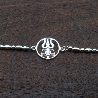 Real Solid Silver Religious Bracelet Rakhi for men women 8.2"