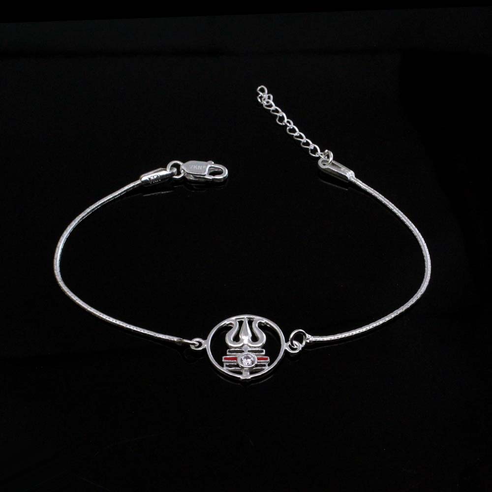 Real Sterling Silver Bracelet Rakhi for men women 8"