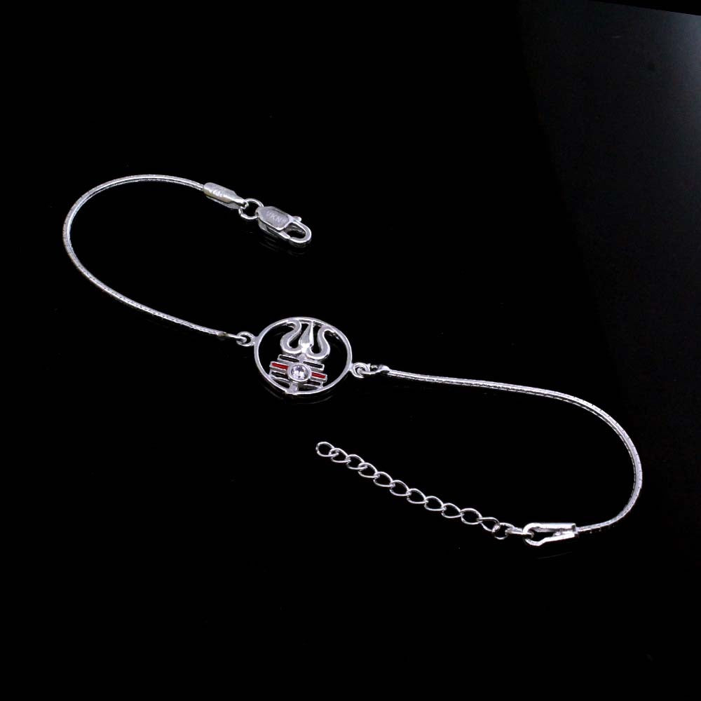 Real Sterling Silver Bracelet Rakhi for men women 8"