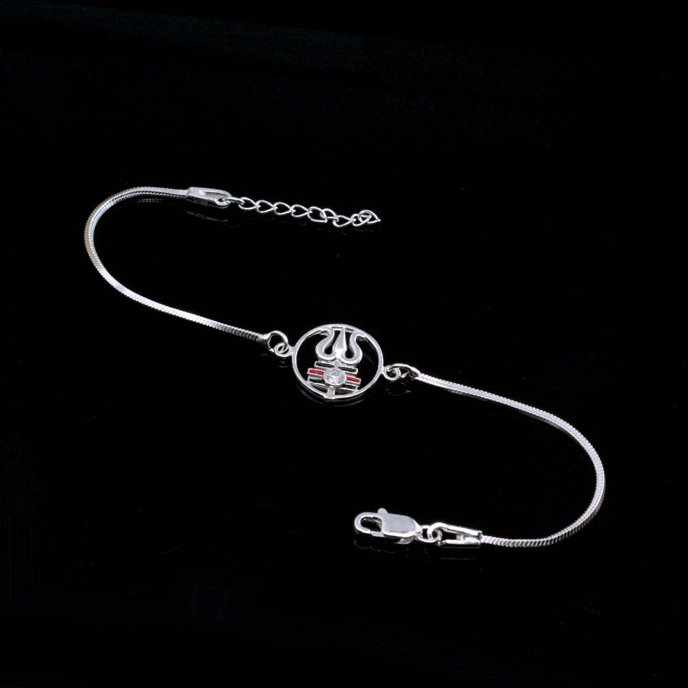 Asian Indian Style Real Silver Bracelet Rakhi for men women 8.2"