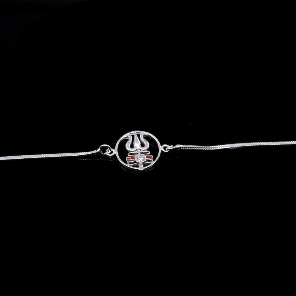 Asian Indian Style Real Silver Bracelet Rakhi for men women 8.2"