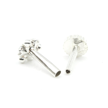 Silver Nose Pin for women with Push pin 